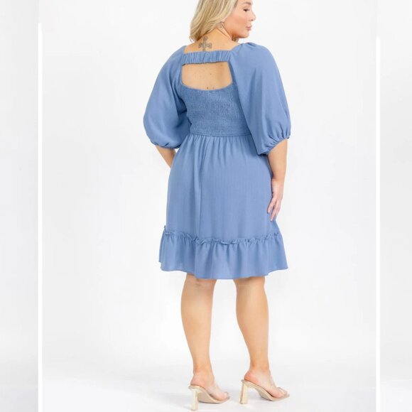 Plus Size Open Back Midi Dress - Picture 4 of 5